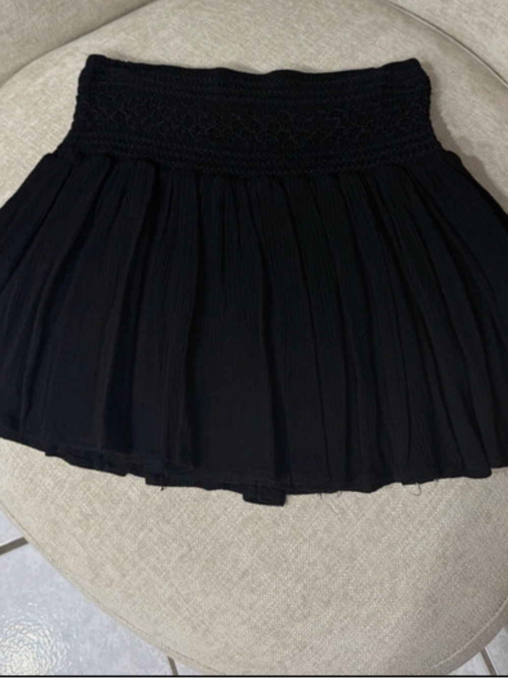 Forever 21 Black Smocked Waist Circle Skirt